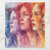 Gesichtspflege von Frauen - Aquarellmalerei Weinetikett (Einzelnes Label)