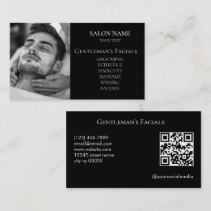 Gesichtspflegebehandlungen für Männer QR-Code Visitenkarte