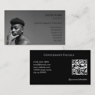 Gesichtspflegebehandlungen für Männer QR-Code Visitenkarte