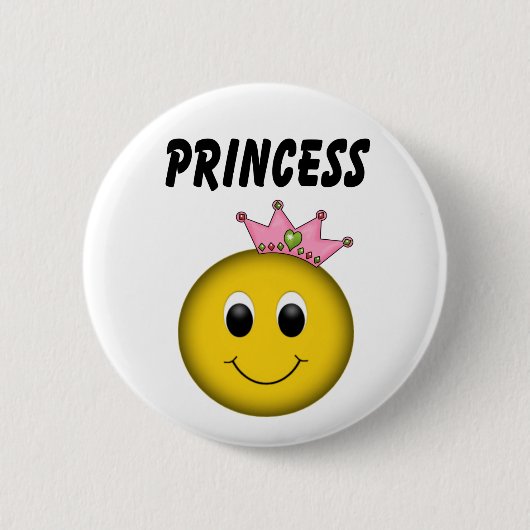 Gesichtsprinzessin mit Krone Button (Vorderseite)
