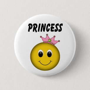 Gesichtsprinzessin mit Krone Button