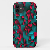 Gesichtsrot und Cyan Case-Mate iPhone Hülle (Rückseite)