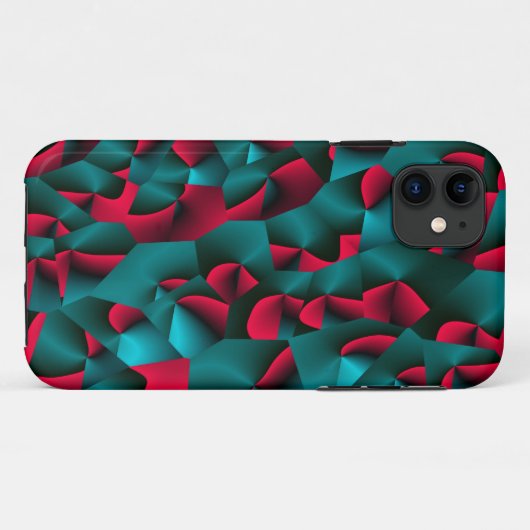 Gesichtsrot und Cyan Case-Mate iPhone Hülle (Rückseite (Horizontal))