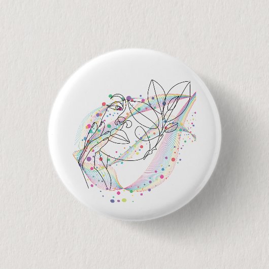 Gesichtsschild/Linie einfache Gestaltung Badge/Pin Button (Vorderseite)
