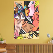 Gesichtssmoods Canvas drucken Cubism Portrait - Ma Leinwanddruck (Insitu (Wohnzimmer))