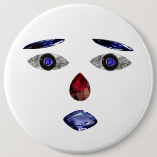 Gesichtstaste aus Edelsteinen Button