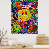 Gesichtstasten Abstraktes Design Poster (Küche)