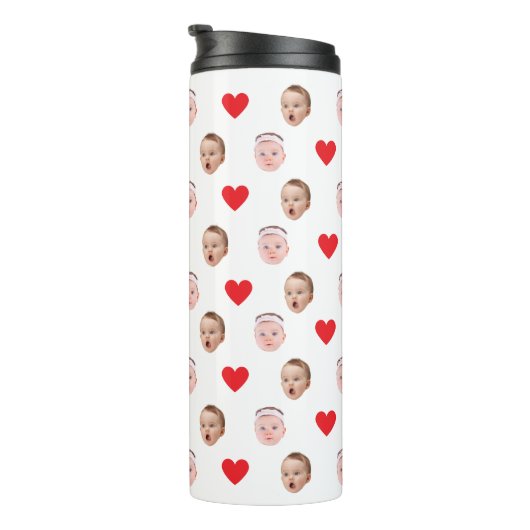 Gesichtstumbler, Foto Tumbler, Babygeschenk Thermosbecher (Nach rechts gedreht)