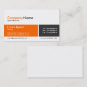 gespaltene Band - orange und dunkelgrau Visitenkarte (Vorne/Hinten)