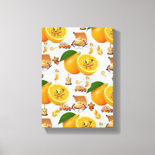 Gespannte Leinwanddruck Happy Oranges  (Vorderseite)