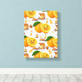 Gespannte Leinwanddruck Happy Oranges  (Insitu (Holzboden))