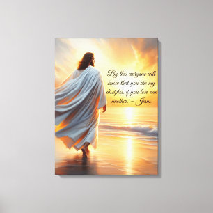 Gespannte Leinwanddruck mit Jesus und Zitat