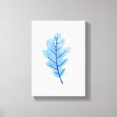 Gespannte Leinwanddruck Schönes blaues Blatt (Vorderseite)