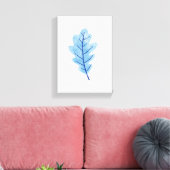 Gespannte Leinwanddruck Schönes blaues Blatt (Insitu (Wohnzimmer))