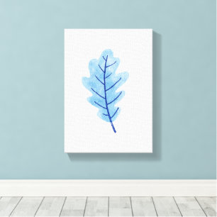 Gespannte Leinwanddruck Schönes blaues Blatt