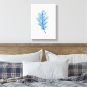 Gespannte Leinwanddruck Schönes blaues Blatt (Insitu (Schlafzimmer))