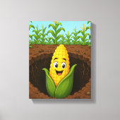 Gespannter Leinwanddruck Happy Corn Underground (Vorderseite)