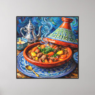 Gespannter Leinwanddruck, marokkanischer Tajine. Leinwanddruck