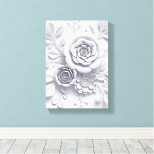 Gespannter Leinwanddruck Weiße Blumen Floral