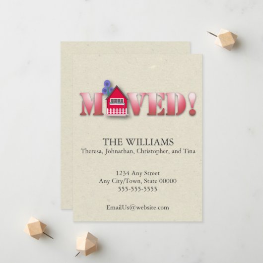 Gespeicherte Ankündigung (rot) (Vorderseite/Rückseite Beispiel)