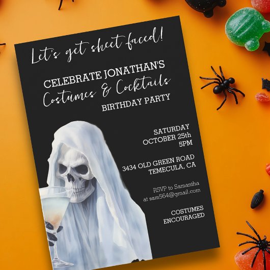 Gespeicherte Kostüme & Cocktails Geburtstag Einladung