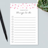 Gespeicherte rosa Herzen konfetti Dinge zu tun Lis Post-it Klebezettel