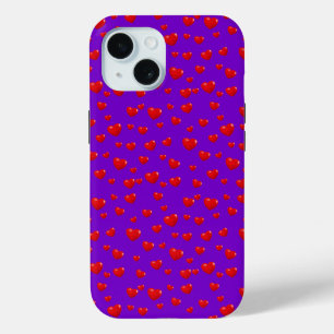 Gespeicherte rote Herzen auf Lila Case-Mate iPhone Hülle