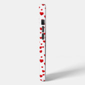 Gespeicherte rote Herzen auf Weiß Case-Mate iPhone Hülle (Rückseite / Links)