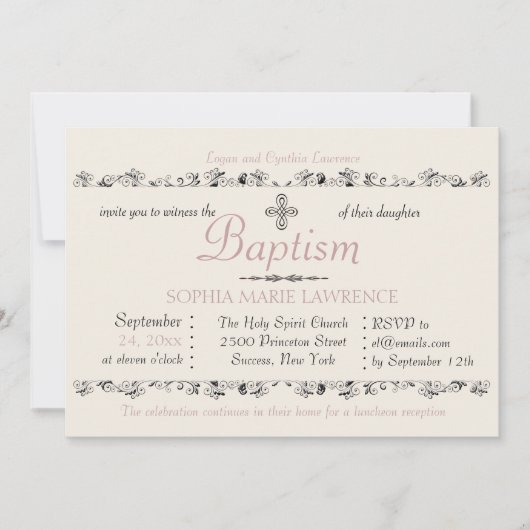 Gespeicherte Sacrament Religious Invitation (Pink) Einladung (Vorderseite)