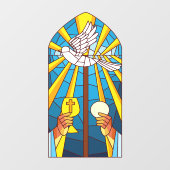 Gespeichertes Glas Heilige Masse Host und Chalice Fensteraufkleber (Blatt)