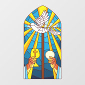 Gespeichertes Glas Heilige Masse Host und Chalice Fensteraufkleber (Blatt)