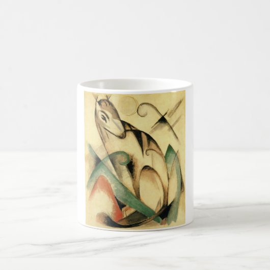 Gespeichertes Mythisches Tier (von Franz Marc) Kaffeetasse (Mittel)