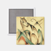 Gespeichertes Mythisches Tier (von Franz Marc) Magnet (Vorderseite/Rückseite)