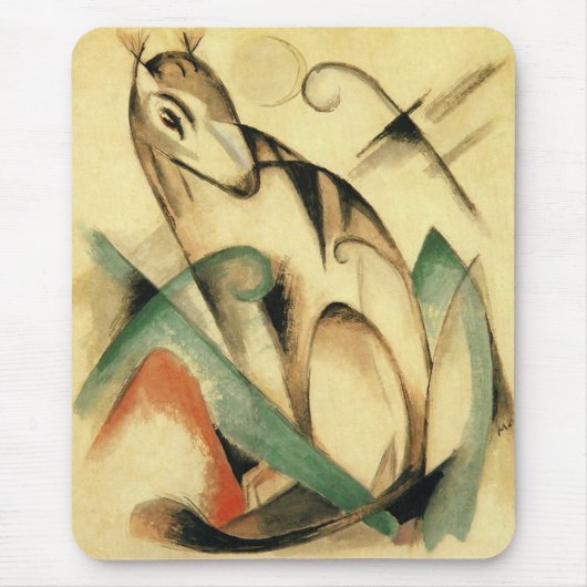 Gespeichertes Mythisches Tier (von Franz Marc) Mousepad (Vorne)