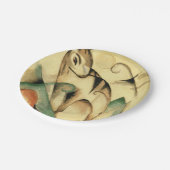 Gespeichertes Mythisches Tier (von Franz Marc) Pappteller (Schrägansicht)