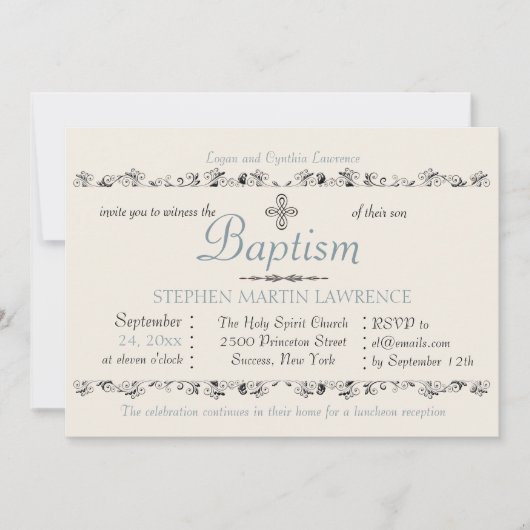 Gespeichertes Sacrament Religiöse Einladung (blau) (Vorderseite)