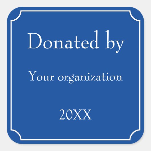 Gespendet mit dem Aufkleber für den Vorlagenquadra (Vorderseite)