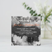Gespendetes und Stirred Halloween-Party Einladung (Stehend Vorderseite)