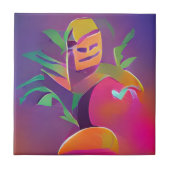 Gespenst eines Mango-Popskels abstrakte digitale K Fliese (Vorderseite)