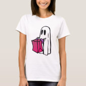 Gespenst mit Beutel Trick oder Behandlung T-Shirt (Vorderseite)