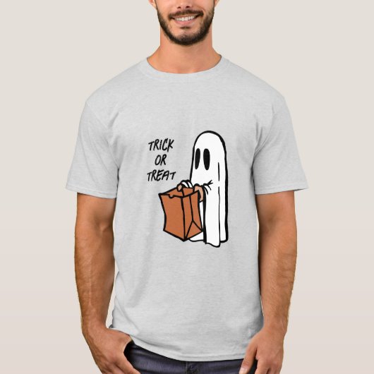 Gespenst mit Beutel Trick oder Tretbeutel T-Shirt (Vorderseite)