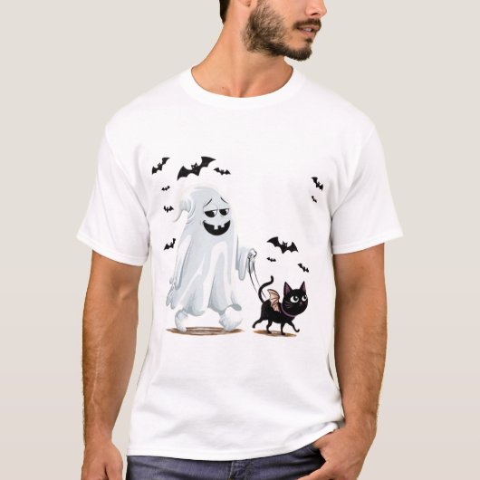 Gespenst mit Wanderhund T-Shirt (Vorderseite)