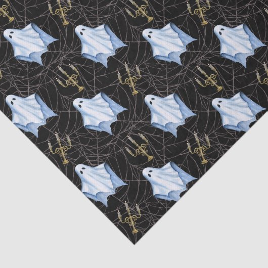 Gespenst, Spinnennetze und Kandelabra Halloween go Seidenpapier (Ausschnitt)