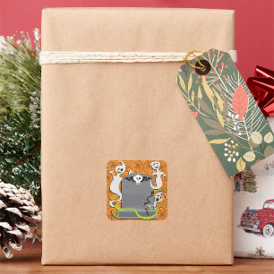 Gespenster auf einem Grabstein Quadratischer Aufkleber