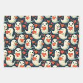 Gespenster, die den Herztag feiern Geschenkpapier Set (Vorderseite)