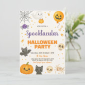 Gespenster, Fledermäuse & Trick-oder-Leckerei-Bash Einladung (Stehend Vorderseite)