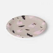 Gespenster mit Halloween-Party Bows Pappteller (Schrägansicht)