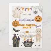 Gespenster, Pumpkins und Kostümbash laden ein Einladung (Vorne/Hinten)