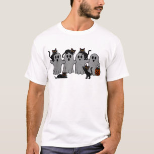 Gespenster & Schwarze Katzen Niedliche verdroschen T-Shirt