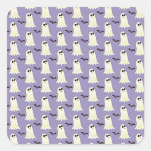 Gespenster und Fledermäuse Quadratischer Aufkleber